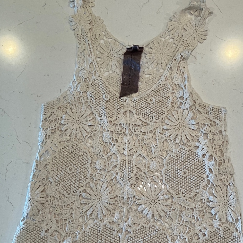 Moon Collection Beige Lace Tank Top